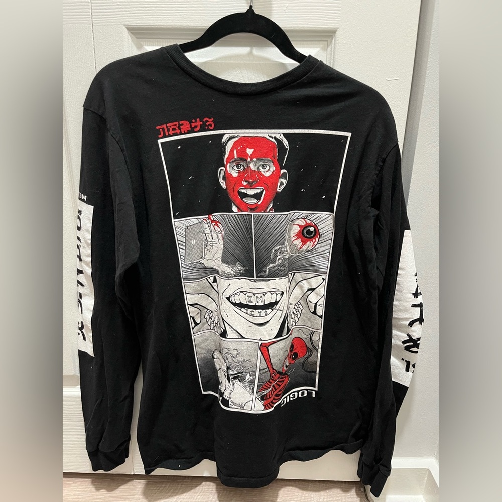 Logic merch black anime longsleeve shirt from 2019 tour COADM Comic long sleeve